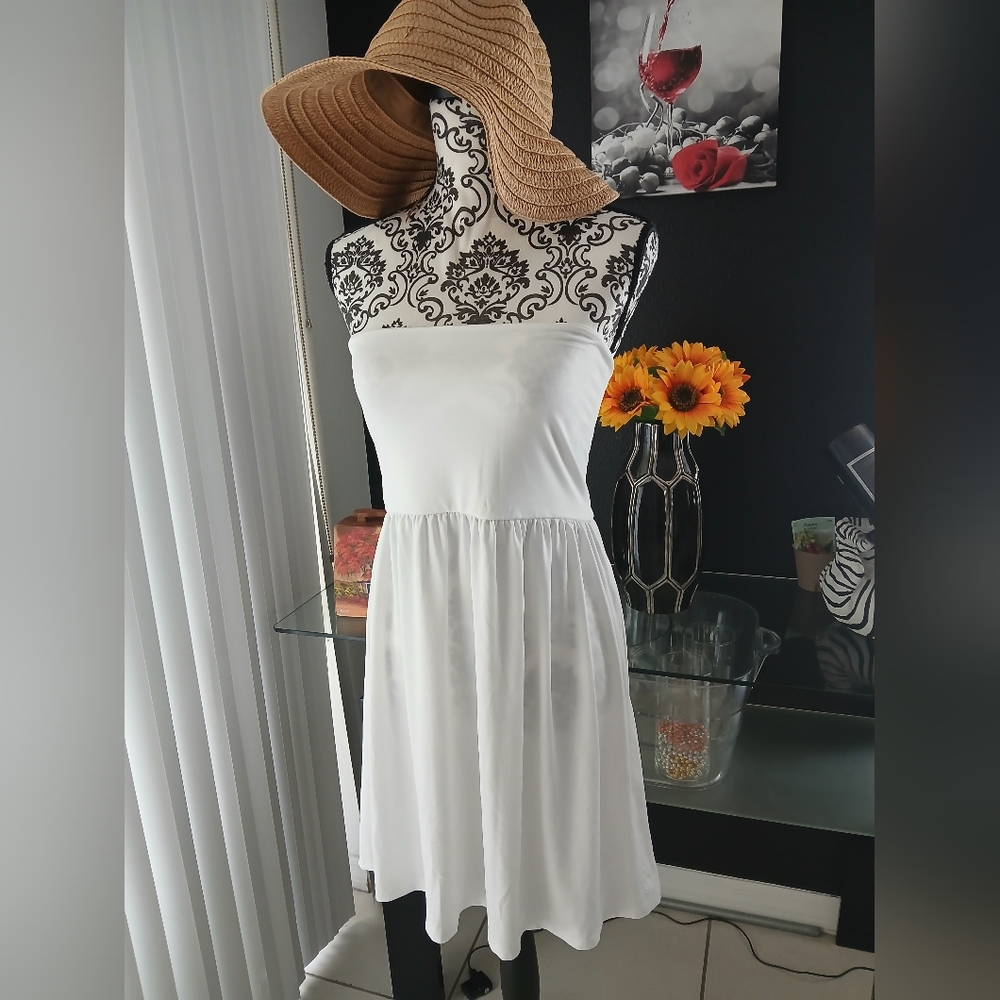 White Strapless Coverup
